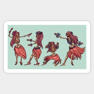 Skeleton Hula Girls Dancing // Creepy Hawaiian Hula Girls Magnet